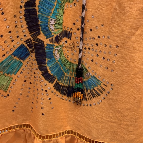 Farm Rio yellow linen maxi dress. US XS - Picture 4 of 11